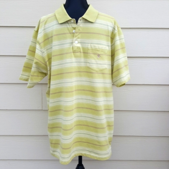 VTG 90s Polo KNIGHTS OF ROUND TABLE Striped Golf Shirt (XXL) - Picture 2 of 9